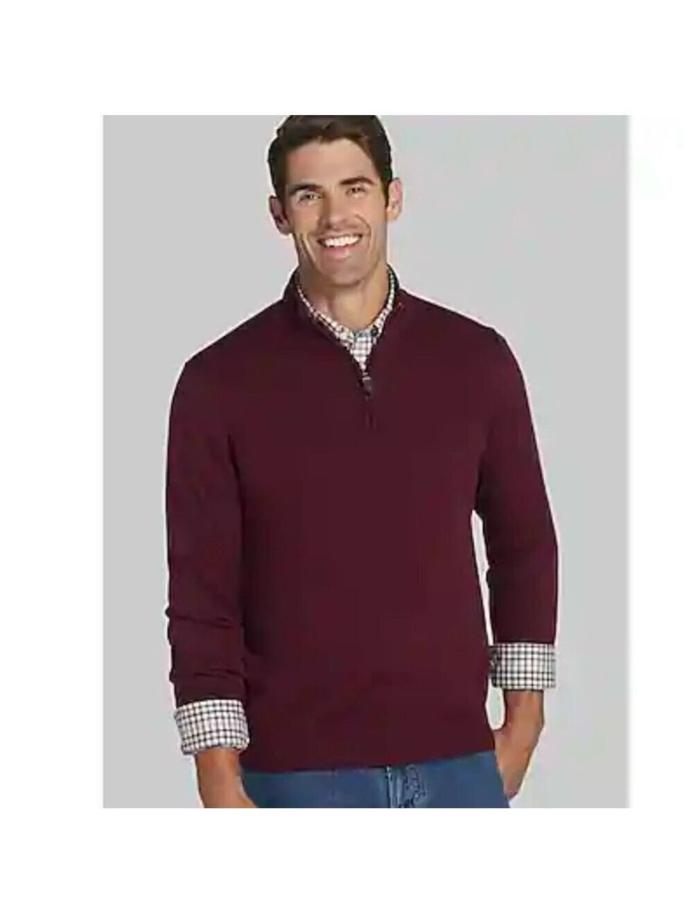 Jos. A. Bank Men's Burgundy Traveler Pima Cotton Sweater NEW WITH TAGS - Picture 4 of 11